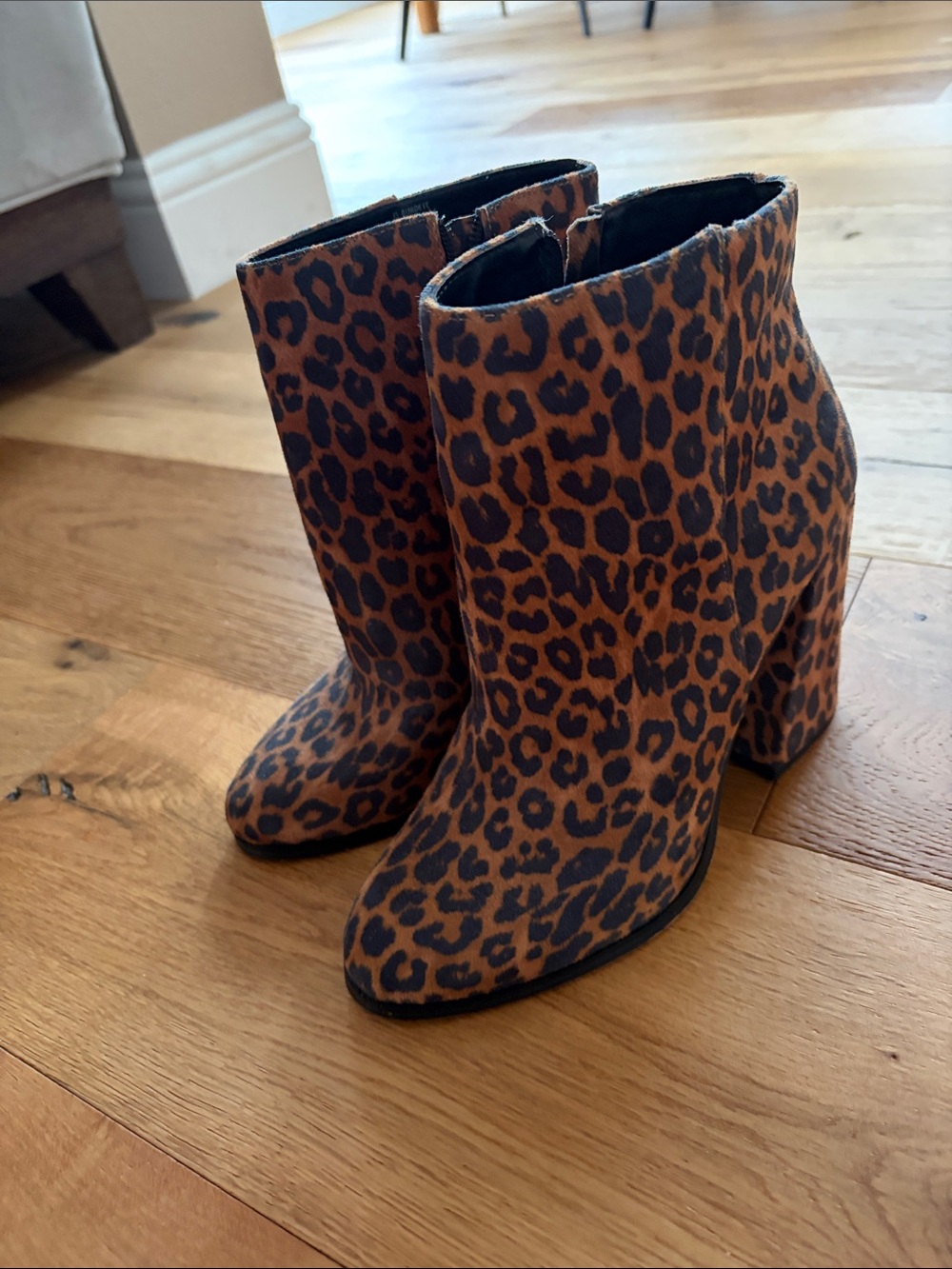 Jessica Simpson Leopard-Print Ankle Booties in Brown and Black